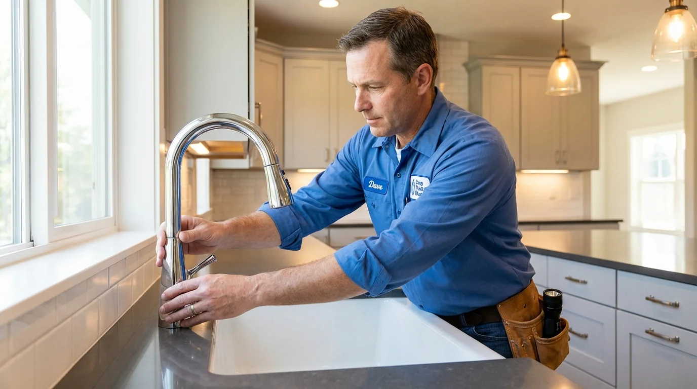 Kitchen faucet installation by Johns Plumbing LLC in Archer City